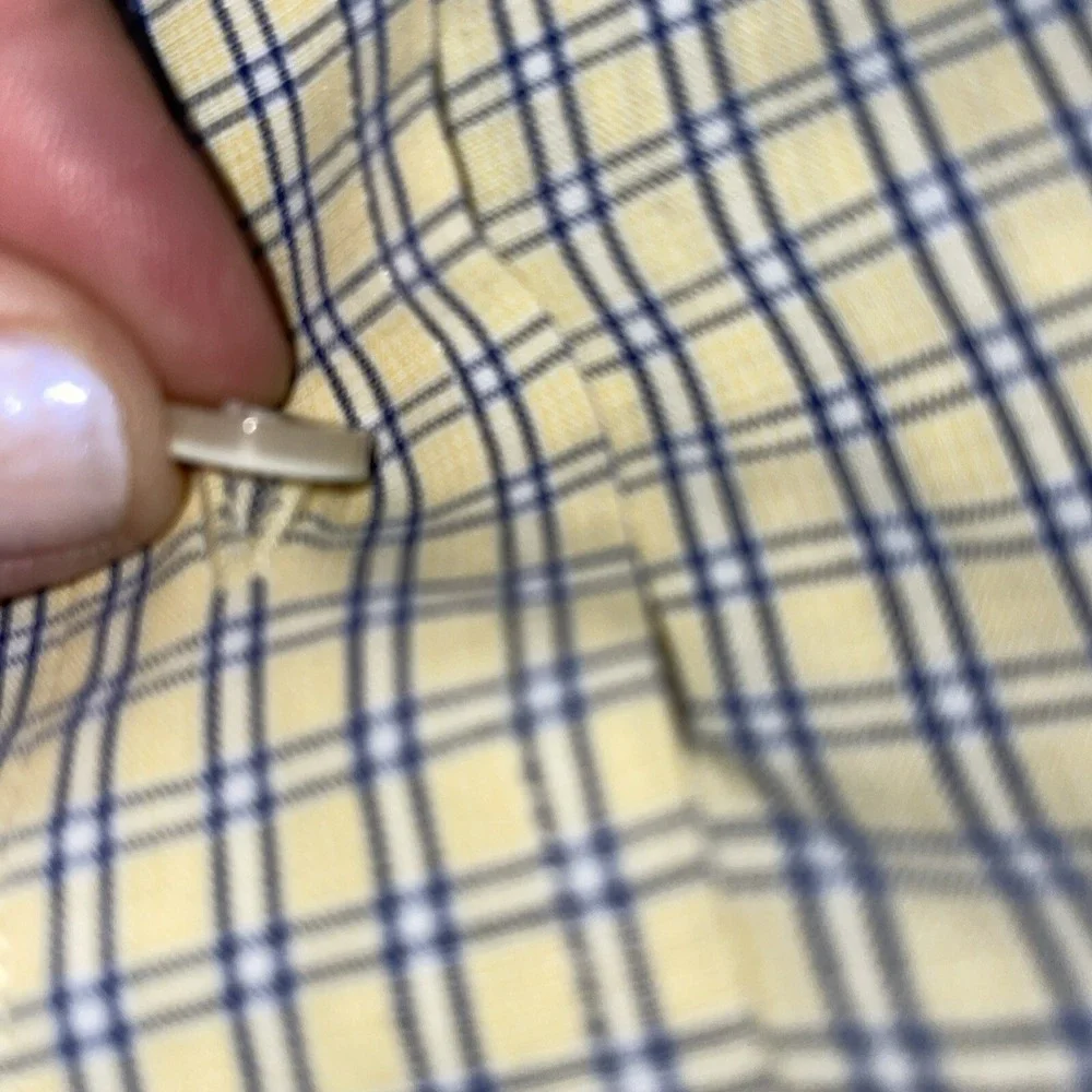 Us Polo Assn Shirt Mens L Plaid Casual Yellow Blue Button Up LS‎ Pocket Logo